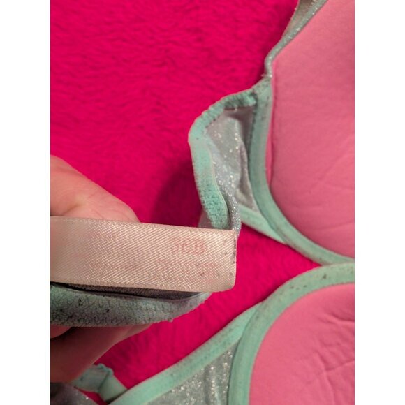 Victoria's Secret PINK Wear Everywhere Push Up Bra 36B Mint Green Shimmer... - Picture 8 of 8